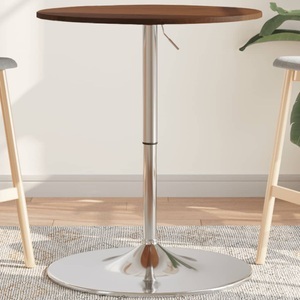vidaXL, vidaXL Bartisch Dunkelbraun Ø60x89,5 cm Massivholz Eiche, vidaXL Bartisch Dunkelbraun Ø60x89,5 cm Massivholz Eiche