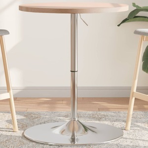 vidaXL, vidaXL Bartisch Ø60x90,5 cm Massivholz Eiche, vidaXL Bartisch Ø60x90,5 cm Massivholz Eiche