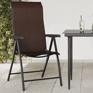 vidaXL, vidaXL Gartenstühle 4 Stk. Klappbar Braun Poly Rattan