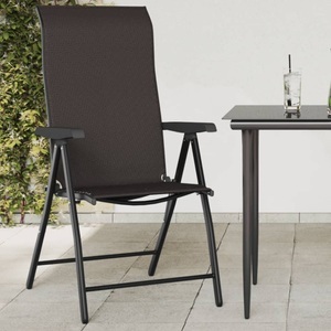 vidaXL, vidaXL Gartenstühle 4 Stk. Klappbar Schwarz Kaffeebraun Poly Rattan