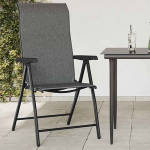 vidaXL Gartenstühle 4 Stk. Klappbar Grau Poly Rattan