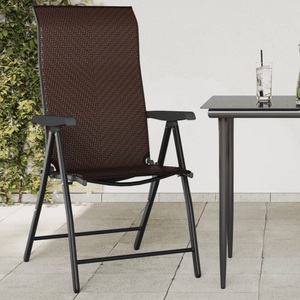 vidaXL, vidaXL Gartenstühle 8 Stk. Klappbar Braun Poly Rattan