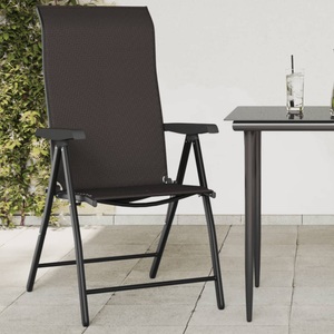 vidaXL, vidaXL Gartenstühle 8 Stk. Klappbar Schwarz Kaffeebraun Poly Rattan