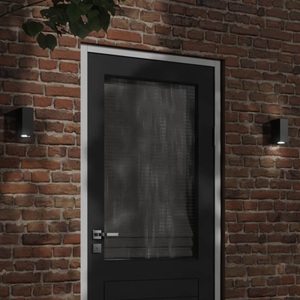 vidaXL, vidaXL Außenwandleuchten 2 Stk. Schwarz Aluminiumdruckguss