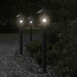 vidaXL, vidaXL Wegeleuchten 3 Stk. Schwarz 80 cm Edelstahl