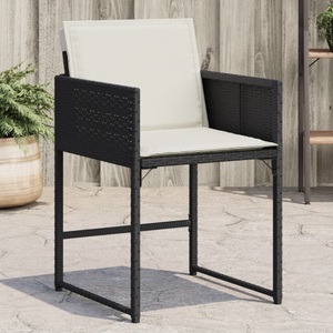 vidaXL, vidaXL Gartenstühle mit Kissen 4 Stk. Schwarz Poly Rattan, vidaXL Gartenstühle mit Kissen 4 Stk. Schwarz Poly Rattan