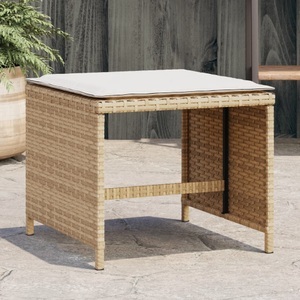 vidaXL, vidaXL Gartenhocker mit Kissen 4 Stk. Beige 40x40x35 cm Poly Rattan, vidaXL Gartenhocker mit Kissen 4 Stk. Beige 40x40x35 cm Poly Rattan