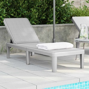 vidaXL, vidaXL Sonnenliege Grau 159x57x83,5 cm Polypropylen, vidaXL 4-fach Verstellbare Sonnenliege 155,5x57x28 cm Polypropylen