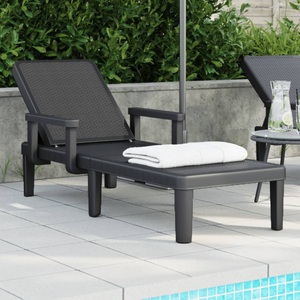 vidaXL, vidaXL Sonnenliege Schwarz 159x68x83,5 cm Polypropylen, vidaXL 4-fach Verstellbare Sonnenliege 155,5x57x28 cm Polypropylen