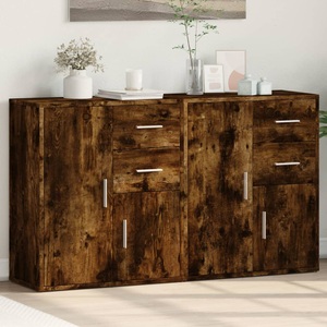 vidaXL, vidaXL Sideboards 2 Stk. Räuchereiche 60x31x70 cm Holzwerkstoff