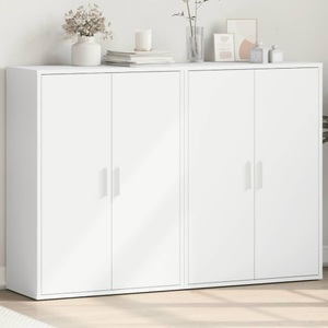 vidaXL, vidaXL Sideboards 2 Stk. Weiß 60x31x84 cm Holzwerkstoff