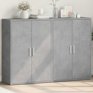vidaXL, vidaXL Sideboards 2 Stk. Betongrau 60x31x84 cm Holzwerkstoff