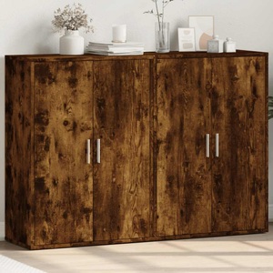 vidaXL, vidaXL Sideboards 2 Stk. Räuchereiche 60x31x84 cm Holzwerkstoff