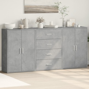 vidaXL, vidaXL Sideboards 3 Stk. Betongrau 60x31x84 cm Holzwerkstoff