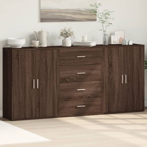 vidaXL, vidaXL Sideboards 3 Stk. Braun Eichen-Optik 60x31x84 cm Holzwerkstoff