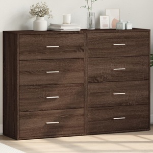 vidaXL, vidaXL Sideboards 2 Stk. Braun Eichen-Optik 60x31x84 cm Holzwerkstoff