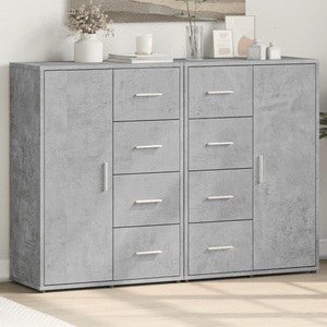 vidaXL, vidaXL Sideboards 2 Stk. Betongrau 60x31x84 cm Holzwerkstoff