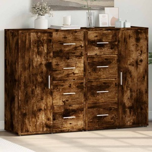 vidaXL, vidaXL Sideboards 2 Stk. Räuchereiche 60x31x84 cm Holzwerkstoff