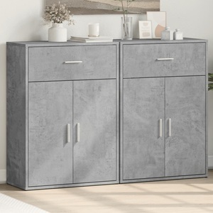 vidaXL, vidaXL Sideboards 2 Stk. Betongrau 60x30x84 cm Holzwerkstoff, vidaXL Sideboards 2 Stk. Betongrau 60x30x84 cm Holzwerkstoff