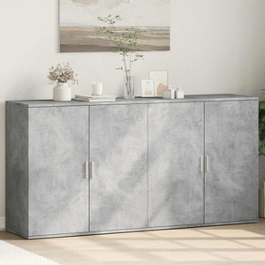 vidaXL, vidaXL Sideboards 2 Stk. Betongrau 79x38x80 cm Holzwerkstoff