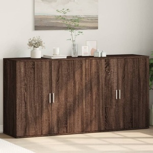 vidaXL, vidaXL Sideboards 2 Stk. Braun Eichen-Optik 79x38x80 cm Holzwerkstoff