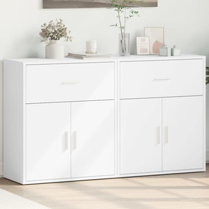 vidaXL, vidaXL Sideboards 2 Stk. Weiß 60x31x70 cm Holzwerkstoff, vidaXL Sideboards 2 Stk. Weiß 60x31x70 cm Holzwerkstoff