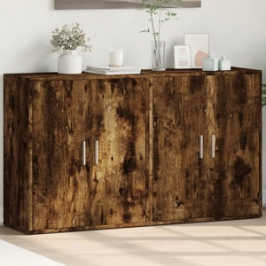 vidaXL, vidaXL Sideboards 2 Stk. Räuchereiche 60x31x70 cm Holzwerkstoff