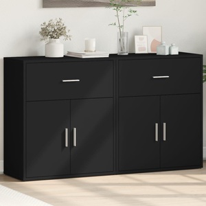 vidaXL, vidaXL Sideboards 2 Stk. Schwarz 60x31x70 cm Holzwerkstoff