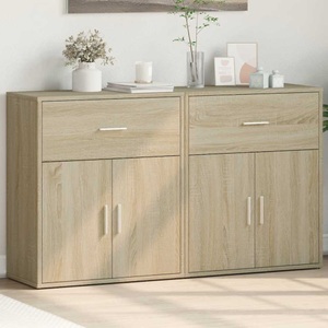 vidaXL, vidaXL Sideboards 2 Stk. Sonoma-Eiche 60x31x70 cm Holzwerkstoff