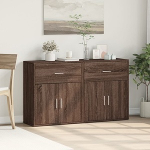 vidaXL, vidaXL Sideboards 2 Stk. Braun Eichen-Optik 60x31x70 cm Holzwerkstoff