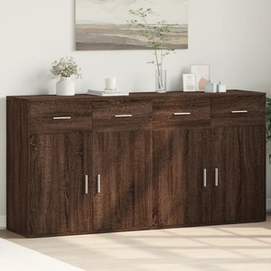 vidaXL, vidaXL Sideboards 2 Stk. Braun Eichen-Optik 79x38x80 cm Holzwerkstoff
