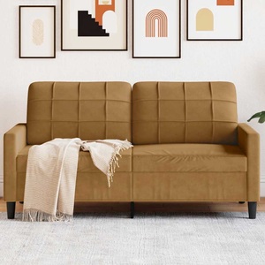 vidaXL, vidaXL 2-Sitzer-Sofa Braun 140 cm Samt, vidaXL 2-Sitzer-Sofa Braun 140 cm Samt