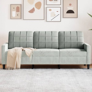 vidaXL, vidaXL 3-Sitzer-Sofa Hellgrau 180 cm Samt