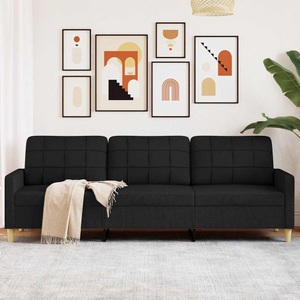vidaXL, vidaXL 3-Sitzer-Sofa Schwarz 210 cm Stoff