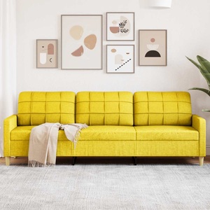 vidaXL, vidaXL 3-Sitzer-Sofa Hellgelb 210 cm Stoff