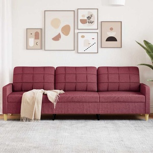 vidaXL, vidaXL 3-Sitzer-Sofa Weinrot 210 cm Stoff, vidaXL 3-Sitzer-Sofa Weinrot 210 cm Stoff