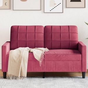 vidaXL, vidaXL 2-Sitzer-Sofa Weinrot 120 cm Samt, vidaXL 2-Sitzer-Sofa Weinrot 120 cm Samt