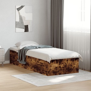 vidaXL, vidaXL Bettgestell Räuchereiche 75x190 cm Holzwerkstoff