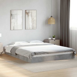 vidaXL, vidaXL Bettgestell Betongrau 150x200 cm Holzwerkstoff
