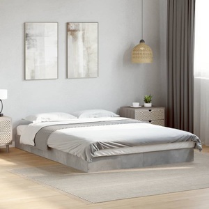 vidaXL, vidaXL Bettgestell Betongrau 140x200 cm Holzwerkstoff