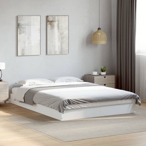 vidaXL, vidaXL Bettgestell Weiß 135x190 cm Holzwerkstoff