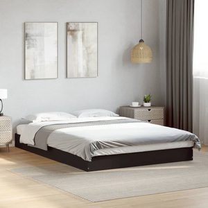 vidaXL, vidaXL Bettgestell Schwarz 135x190 cm Holzwerkstoff