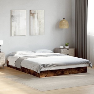 vidaXL, vidaXL Bettgestell Räuchereiche 120x190 cm Holzwerkstoff