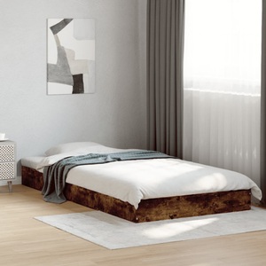 vidaXL Bettgestell Räuchereiche 100x200 cm Holzwerkstoff