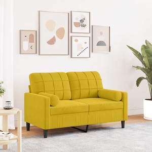 vidaXL, vidaXL 2-Sitzer-Sofa mit Zierkissen Gelb 120 cm Samt