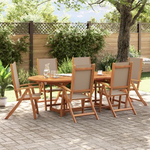 vidaXL, vidaXL Gartenstühle 6 Stk. Klappbar Massivholz Akazie und Textilene, vidaXL Gartenstühle 6 Stk. Klappbar Massivholz Akazie und Textilene