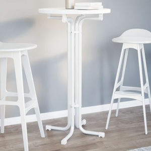 vidaXL, vidaXL Esstisch Weiß Ø60x110 cm Holzwerkstoff und Stahl, VidaXL - Esstisch holzwerkstoff, One Size, Weiss