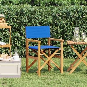 vidaXL, vidaXL Regiestuhl Klappbar Blau Massivholz Teak, vidaXL Regiestuhl Klappbar Blau Massivholz Teak