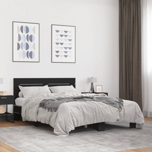 vidaXL, vidaXL Bettgestell Schwarz 135x190 cm Holzwerkstoff und Metall