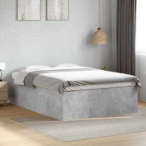 vidaXL, vidaXL Bettgestell Betongrau 140x200 cm Holzwerkstoff